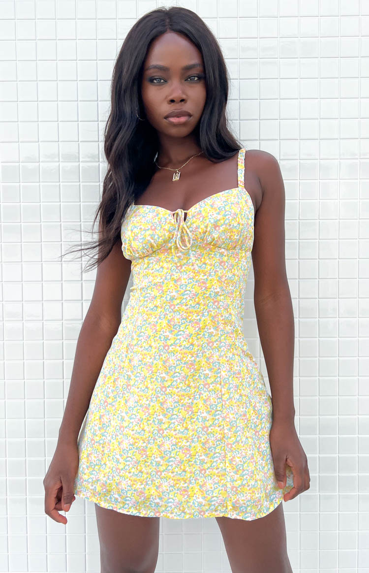Zulu Yellow Floral Mini Dress ...